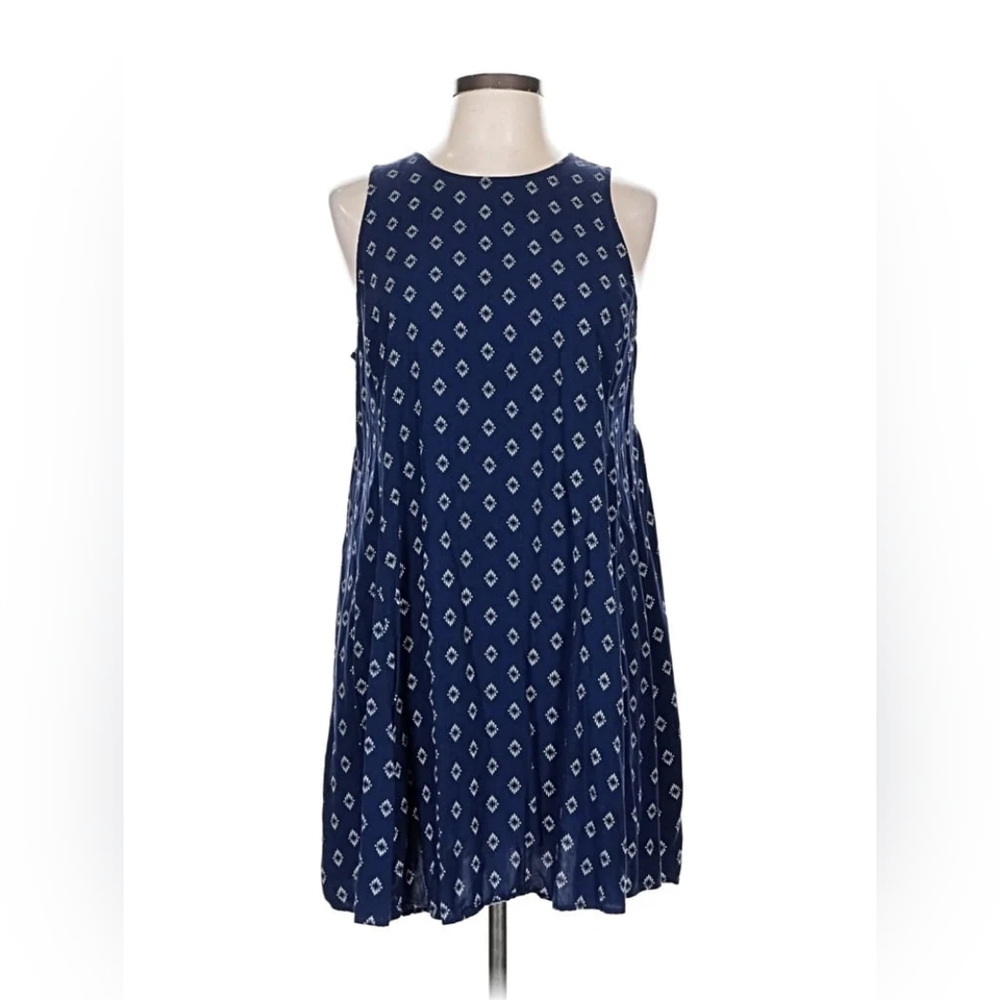 old navy size xs swing dress. navy scarf pattern